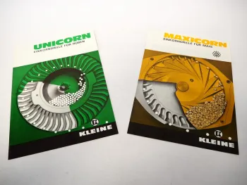2x Original Prospekt Kleine Unicorn Maxicorn Anbaugeräte für Traktoren