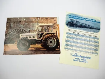 2x Original Prospekt Lamborghini 1056 1056DT Schlepper 1970/80er Jahre