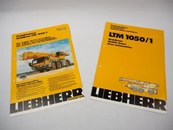 2x Original Prospekt Liebherr LTM 1050/1 Mobilkran Technische Daten 1994/1995