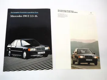 2x Original Prospekt Mercedes Benz 190E 2.3-16 + Zubehör 1984 W201