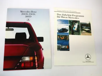 2x Original Prospekt Mercedes Benz 200 250 300 D + Zubehör 1984/85 W124