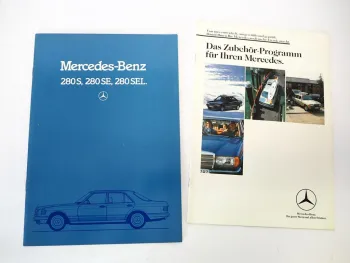 2x Original Prospekt Mercedes Benz 280 S SE SEL + Zubehör-Programm 1984 W126