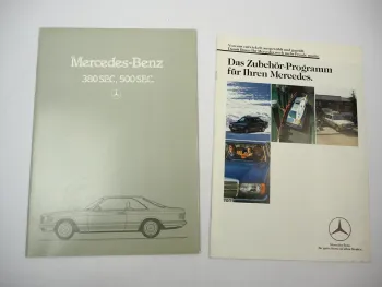 2x Original Prospekt Mercedes Benz 380 500 SEC + Zubehör-Programm 1984 W126