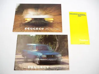 2x Original Prospekt Peugeot 504 Limousine Break Commerciale Cabrio Coupe 1973