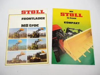2x Original Prospekt Stoll Frontlader ALS Super Kompakt am MB-trac 700 bis 1500