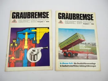 2x Original Werkszeitschrift Graubremse Druckluftbbremsanlagen Anhänger 1976/80