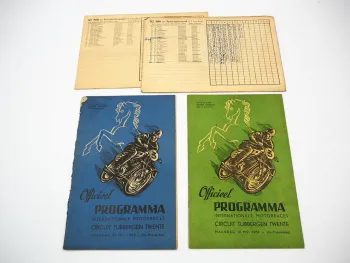 2x Programmheft Int. Motorraces Tubbergen Twente Niederlande Motorrad 1958/59