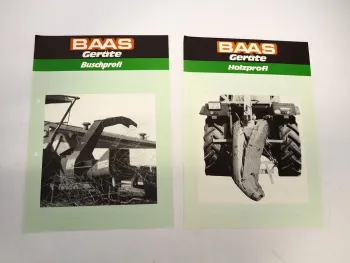 2x Prospekt Baas S80 Buschprofi Holzprofi Anbaugerät für Schlepper