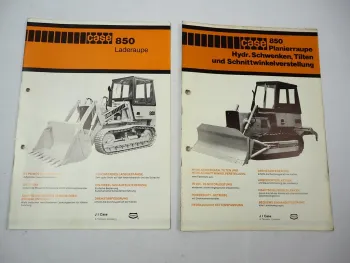 2x Prospekt Case 850 Laderaupe Planierraupe Technische Daten 1970er Jahre