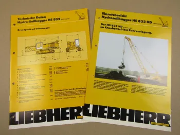 2x Prospekt Einsatzbericht Liebherr HS 832HD Seilbagger Wasserwerk Langenau Rohr