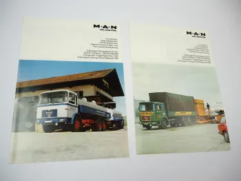 2x Prospekt MAN Nutzfahrzeuge 22.320 FNL Frontlenker LKW 1970er Jahre