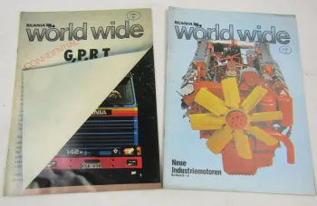 2x Zeitschrift SCANIA worldwide G P R T Modelle und Industriemotoren 1981