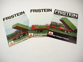 3 Original Prospekte Fristein Tandem-Kipper Stalldungstreuer Zweiachs-Kipper
