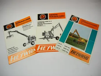 3 Original Prospekte Heywang Hydraulik Lader LG LM LP 2 ca. 1970er Jahre