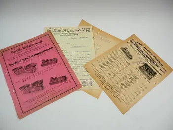 3 Prospekte 1 Preisliste Waagen Gewichte Haigis Onstmettingen 1929