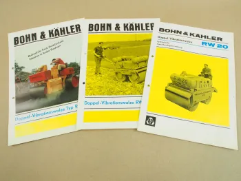 3 Prospekte Bohn & Kähler Vibrationswalzen RW 10 15 20 aus den 1960/70er Jahren