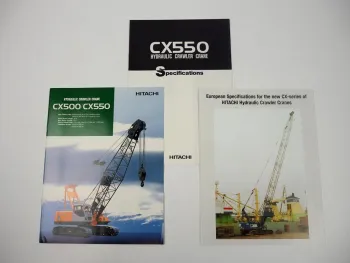 3 Prospekte Brochures Hitachi CX 500 550 Raupenkran Hydraulic Crawler Crane 1999
