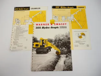 3 Prospekte Brochures Warner & Swasey 300 Hydro-Scopic Excavator 1968/69