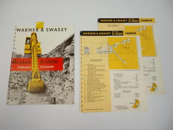 3 Prospekte Brochures Warner & Swasey Gradall G-1000 Hydraulic Excavator 1969