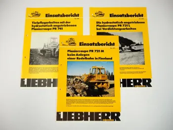 3 Prospekte Liebherr PR 721M 731L 741 Planierraupe Einsatzbericht 1977/78