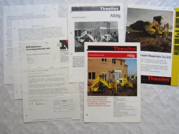 3 Prospekte Thwaites Alldig 100 4x4 Kompaktbaggerlader 87/90 Preisliste 1988/89