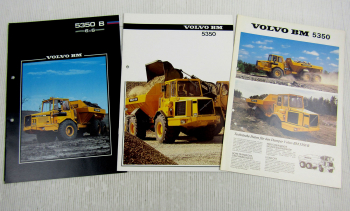 3 Prospekte Volvo BM 5350 und 5350B 6x6 knickgelenkter Dumper 1982/1984