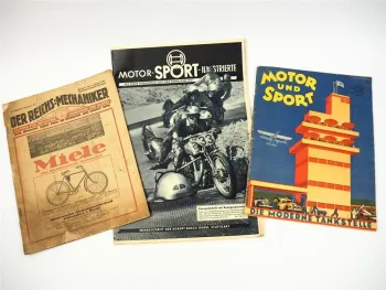 3 Zeitschriften Motorsport Mechaniker Tankstelle 1920/50er Jahre