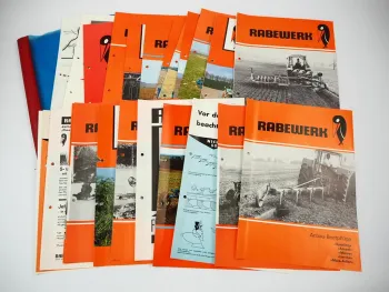30x Original Prospekt Rabewerk Landtechnik Eggen Pflüge Grubber 1970er Jahre