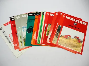 30x Original Prospekt Welger Landtechnik Pressen Kipper Mähwerke 1970/80er Jahre