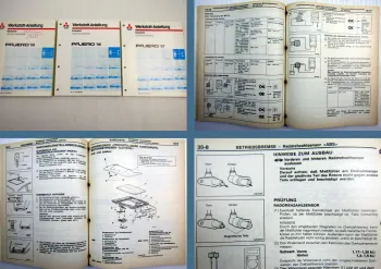 3x Ergänzung Werkstatthandbuch Mitsubishi Pajero V20 / V40 1996 - 1998