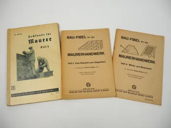 3x Lehrbuch Fachbuch Maurerarbeiten Maurerhandwerk Baugewerbe 1938/48