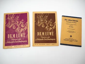 3x Lehrbuch Schach Die ersten Schritte Theorie Eröffnungen M. Euwe 1940/50er J.