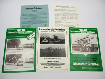 3x Orig. Prospekt Preisliste Schumacher Anbaugeräte für Unimog MBtrac 1970/80er
