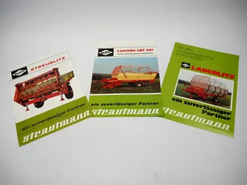 3x Original Prospekt BSL Strautmann Ladeblitz LFB 261 Streublitz ca. 1990er Jahre