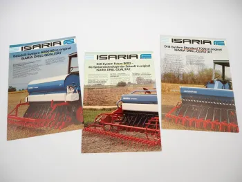 3x Original Prospekt Isaria 6000 7000 8000 Drillmaschine 1985