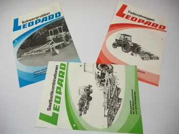 3x Original Prospekt Leopard Grubber Eggen Saatbettkombinationen am Deutz Intrac