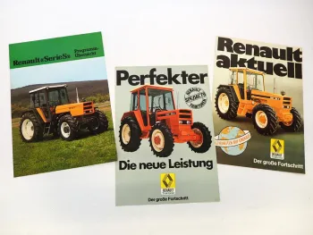 3x Original Prospekt Renault Schlepper 461 551 651 421M 921-4S 1970/80er Jahre