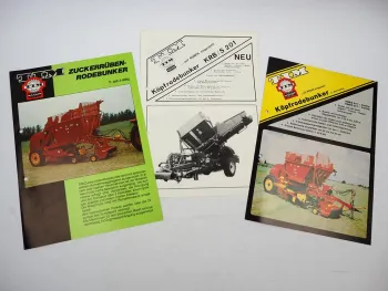 3x Original Prospekt TIM Landtechnik Zuckerrübenernte Köpfrodebunker 1980er J.
