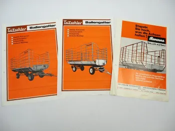 3x Original Prospekt Tritscher Ravenna Ballengatter für Anhänger ca. 1970er J.