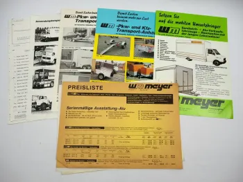 3x Original Prospekt WM Meyer Fahrzeugbau Werneck PKW Anhänger 1983