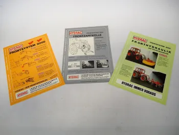 3x Originaler Prospekt Hydrac Frontsystem 2000 an Same Schleppern 1980