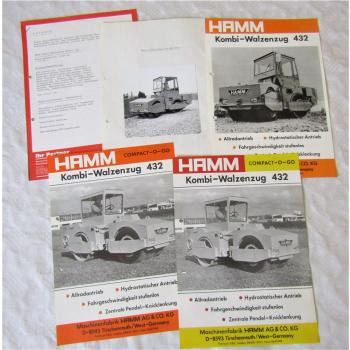 3x Prospekt Hamm Kombi Walzenzug 432 + Angebot und Foto 70/80er Jahre
