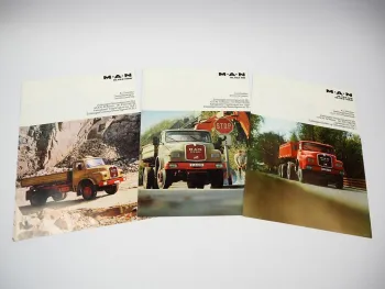 3x Prospekt MAN Nutzfahrzeuge 16.192 HK HAK HS HAS Kurzhauber LKW 1970er Jahre