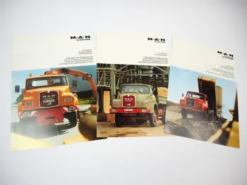3x Prospekt MAN Nutzfahrzeuge 16.240 HK HAK HS HAS Kurzhauber LKW 1970er Jahre