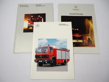 3x Prospekt Mercedes Benz Feuerwehrfahrzeuge Gesamtprogramm 1992/95