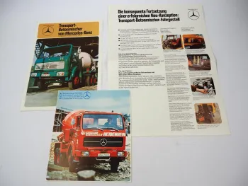 3x Prospekt Mercedes Benz Nutzfahrzeuge LKW 2224 Betonmischer 1970/80er Jahre