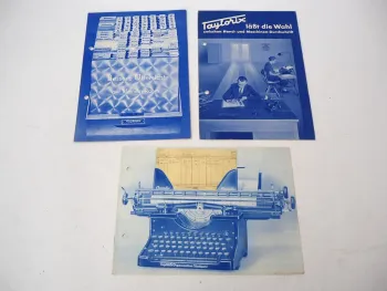 3x Prospekt Taylorix Buchungsmaschinen Stuttgart ca. 1930/40er Jahre