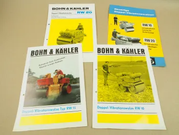 4 Prospekte Bohn & Kähler Vibrationswalzen RW 10 15 20 aus den 60/70er Jahren