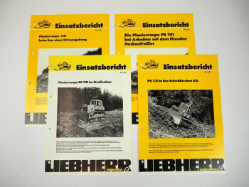 4 Prospekte Liebherr PR 731 741 Planierraupe Einsatzbericht 1974/77