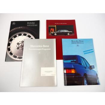 4 Prospekte Mercedes Benz 190 W201 Technik Ausstattung 1980er Jahre